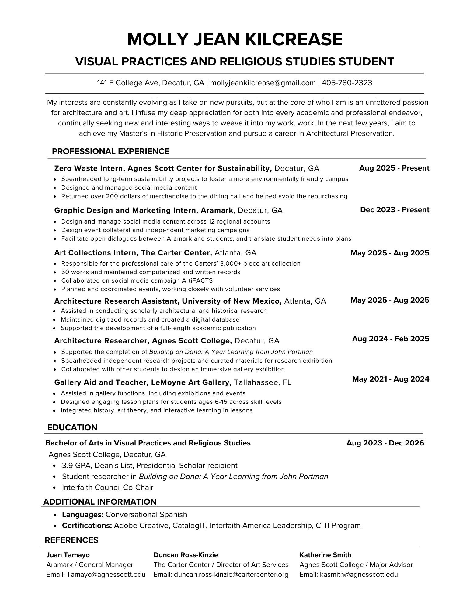 Kilcrease Molly Resume 1